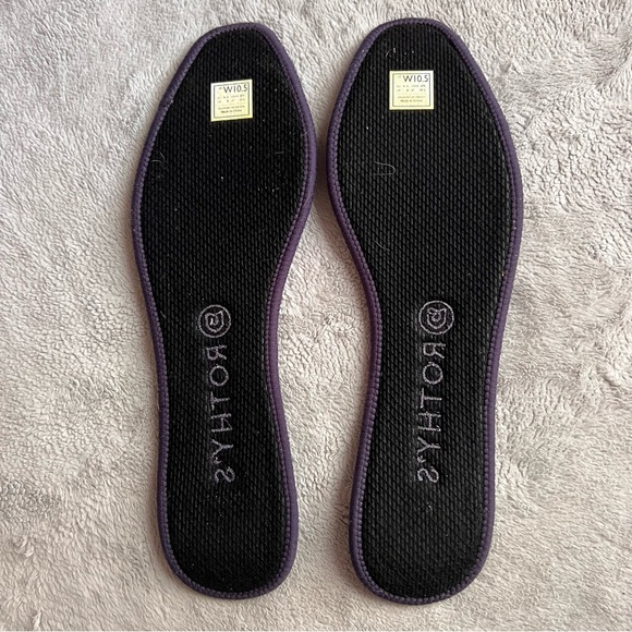 Rothy's The Square Knit Ballet Flat Heel Stripe Navy Blue Sz 10.5 - Picture 11 of 13